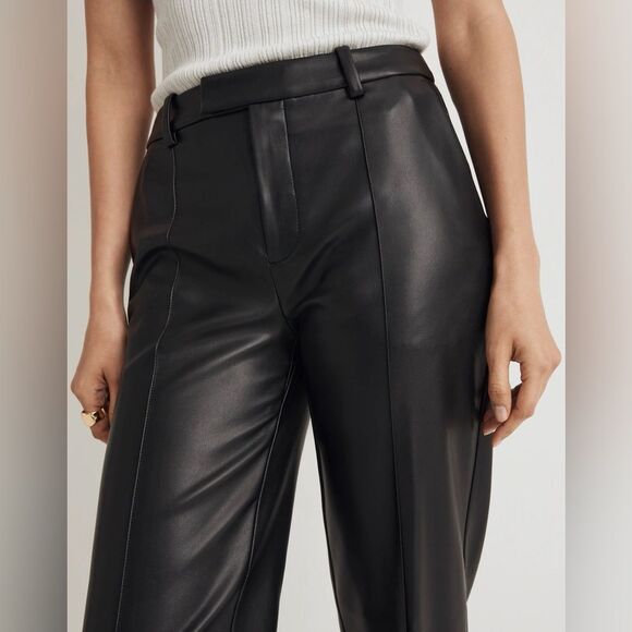 NWT Madewell x Aimee Song Slim Tapered Pants in Faux Leather - Picture 6 of 11